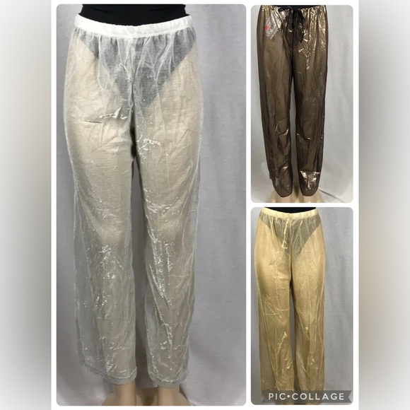Zuliana Bundle of 3 Metallic Mesh Pants Size XL. Made in USA New With Tags - Picture 1 of 8